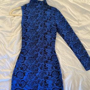 Snakeskin bandage dress
